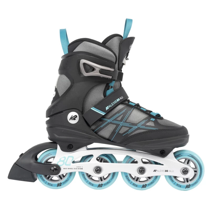 K2 Inlineskates Alexis 80 Alu (Grau/Cyan) - Versandrückläufer 2 K2 Inlineskates Alexis 80 Alu (Grau/Cyan) - Versandrückläufer – Bild 2