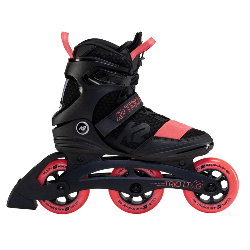 K2 Inlineskates Trio LT 100 W Schwarz, Rot - Gebrauchsspuren - 1 K2 Inlineskates Trio LT 100 W Schwarz, Rot - Gebrauchsspuren -