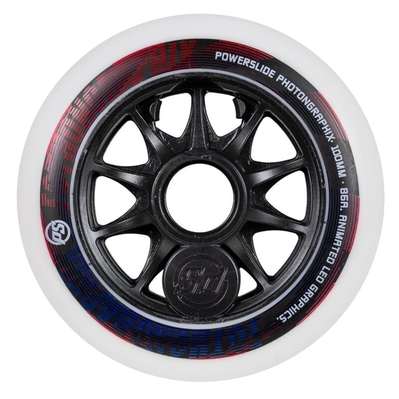 Powerslide Graphix Wheel Leuchtrolle 125mm Weiß 2 Powerslide Graphix Wheel Leuchtrolle 125mm Weiß – Bild 2