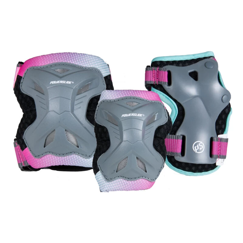 Powerslide Inlineskate Schützerset Kinder Pro Girls Schwarz/pink/türkis 1 Powerslide Inlineskate Schützerset Kinder Pro Girls Schwarz/pink/türkis