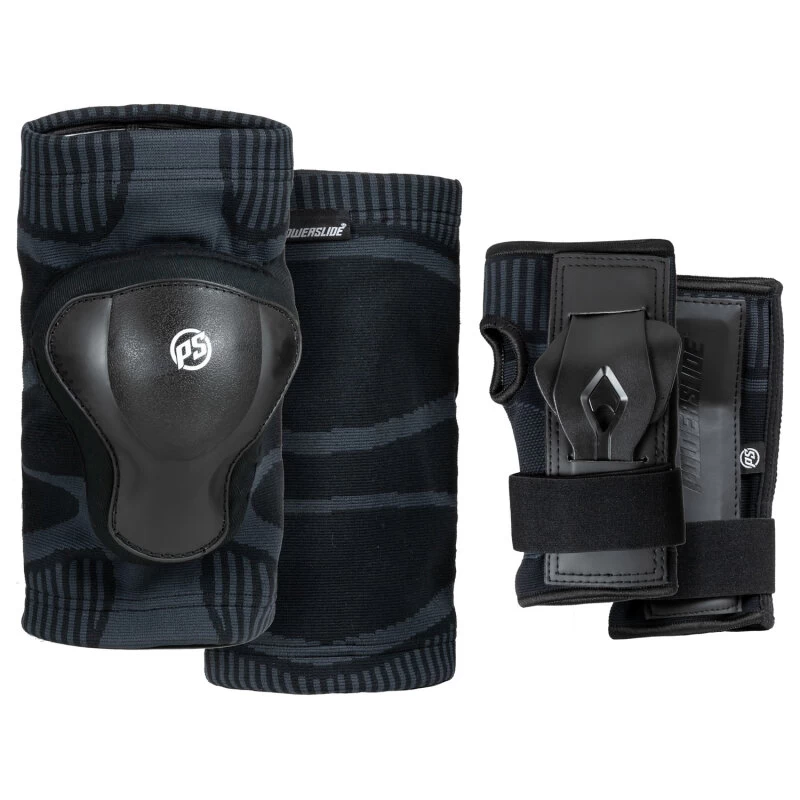 Powerslide Inlineskate Schützerset Onesie Dual Pack Herren Schwarz 1 Powerslide Inlineskate Schützerset Onesie Dual Pack Herren Schwarz