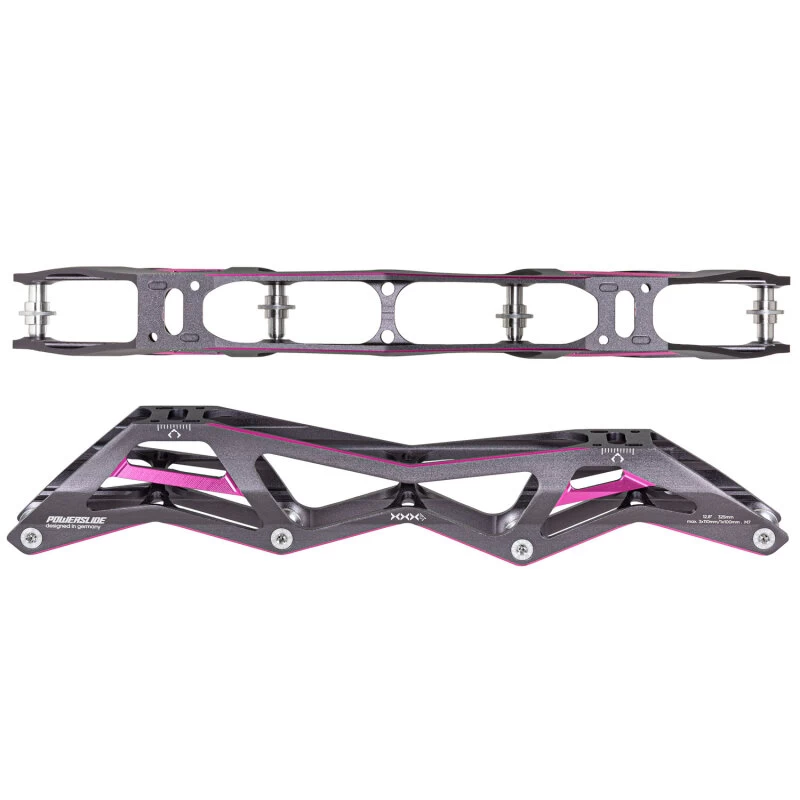 Powerslide Racing Schiene 3X4 - 3x110/1x100mm - 12.8 (Titanium/Pink) 1 Powerslide Racing Schiene 3X4 - 3x110/1x100mm - 12.8 (Titanium/Pink)