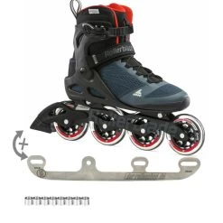 Rollerblade Inlineskates Macroblade 90 Orion Blau, Orange + Der-rollenshop.de Eiskufe