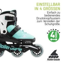 Rollerblade Kinderskate Microblade 3WD (Aqua/Weiß) -Riemenscheibe Verkäufe rollerblade kinderskate microblade 3wd aqua weiss5
