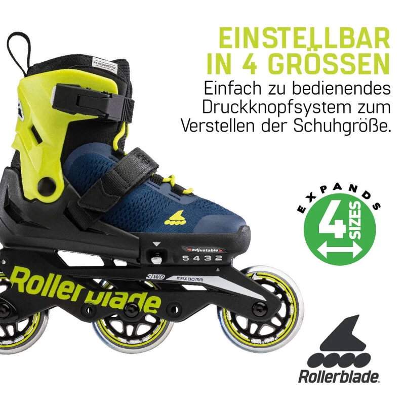 Rollerblade Kinderskates Microblade 3WD (Blau Royal/Lime) 2 Rollerblade Kinderskates Microblade 3WD (Blau Royal/Lime) – Bild 2