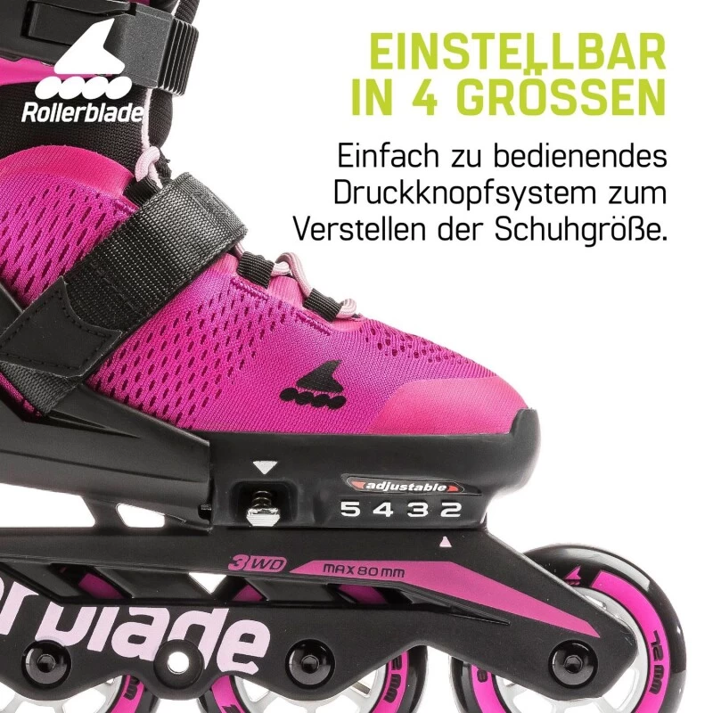 Rollerblade Kinderskates Microblade Pink/Grün 2 Rollerblade Kinderskates Microblade Pink/Grün – Bild 2