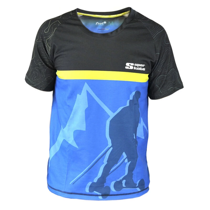 Superskate Nordic Skating Funktionsshirt Blau Schwarz 1 Superskate Nordic Skating Funktionsshirt Blau Schwarz