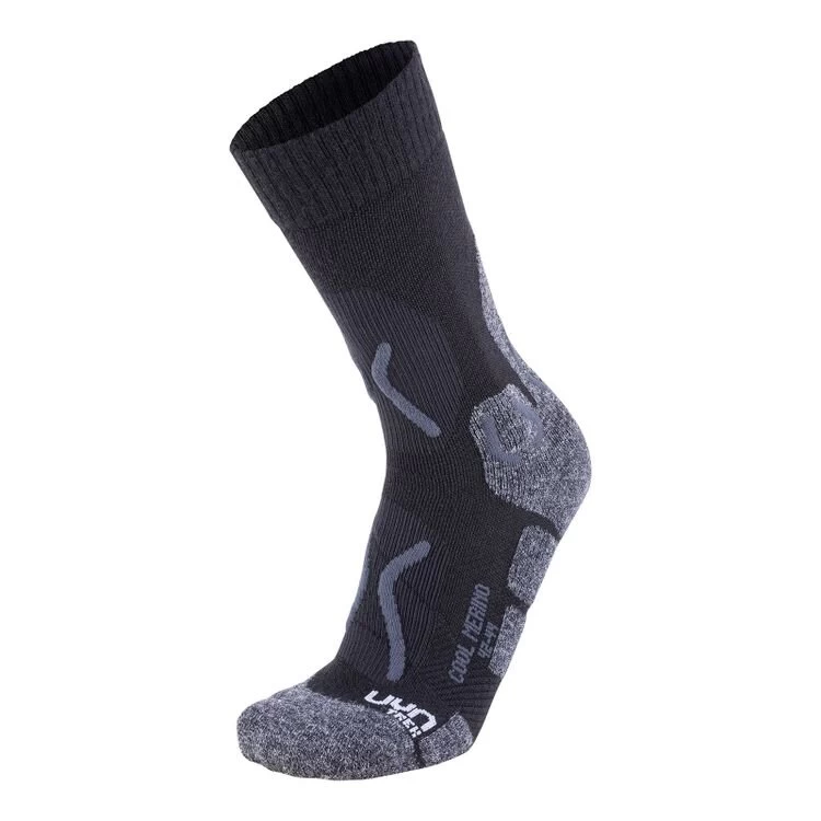 UYN Inlinersocken Cool Merino Schwarz/Grau Meliert 1 UYN Inlinersocken Cool Merino Schwarz/Grau Meliert
